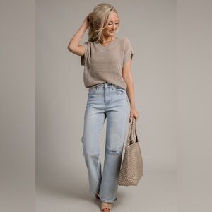 METALLIC SWEATER TOP, GOLD